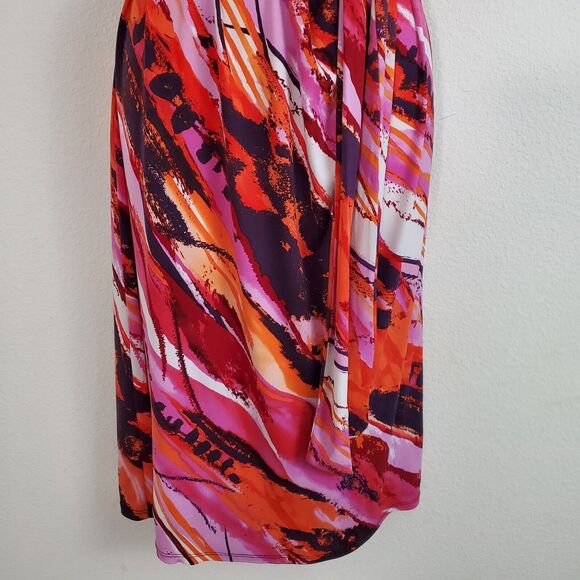 NY Collection Shift Dress XL Pink Abstract Print Colorful Artsy Maximalist - Picture 3 of 9